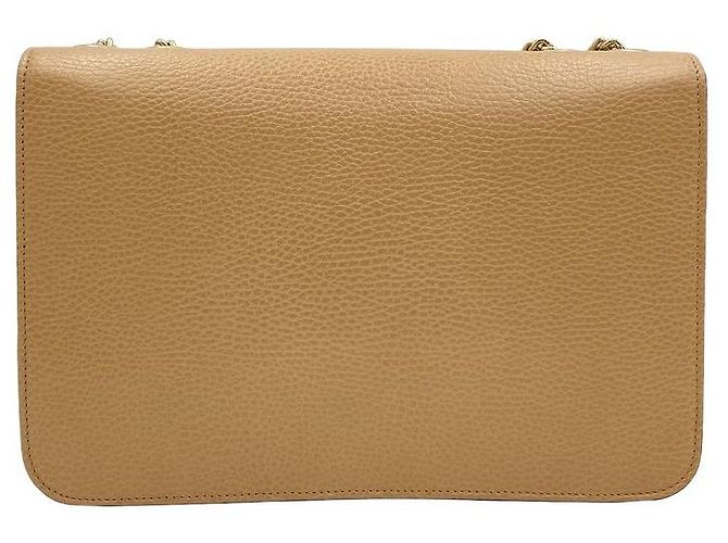 Gucci Bolsa de Ombro com Corrente de Couro Entrelaçada Bege - vista 5