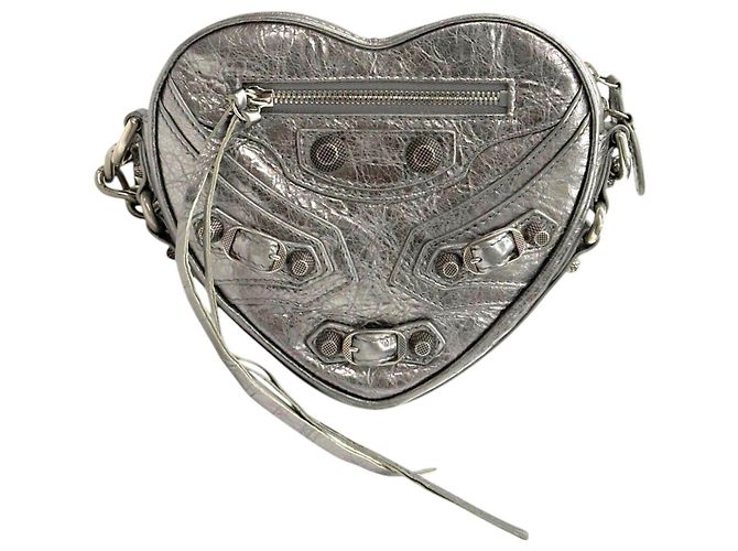 Balenciaga Borsa a Tracolla Heart Chain Silver - vista 2