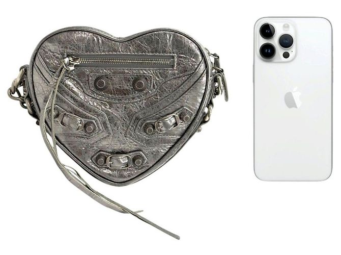 Balenciaga Borsa a Tracolla Heart Chain Silver - vista 3