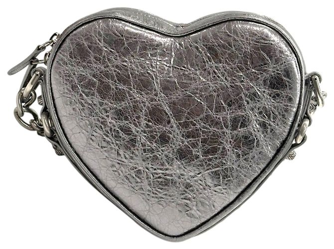 Balenciaga Borsa a Tracolla Heart Chain Silver - vista 8