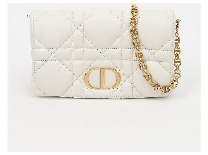Dior Borsa a Tracolla Mini Caro Macro Cannage Bianca - vista 2