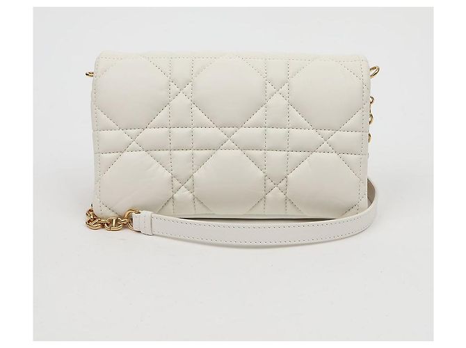 Dior Borsa a Tracolla Mini Caro Macro Cannage Bianca - vista 4