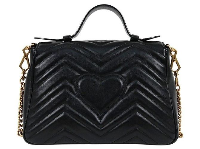 Gucci Marmont Top Handle Tote Bag Schwarz - Ansicht 3