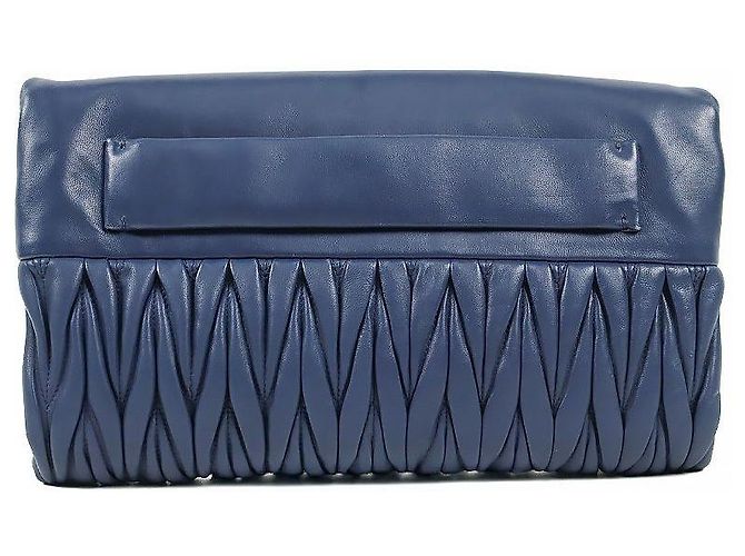 Miu Miu Borsa a tracolla matelassé blu - vista 3