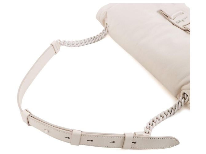 Salvatore Ferragamo Borsa a Tracolla Viva Bow Ivory - vista 9