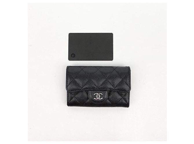 Chanel Klassischer Kartenhalter Caviar Black Silver - Ansicht 9