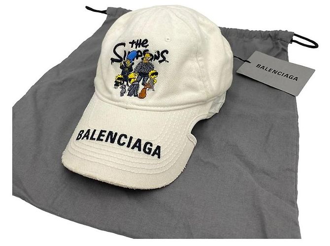 Balenciaga Bestickte Baseball-Kappe Simpson Collaboration White - Ansicht 8