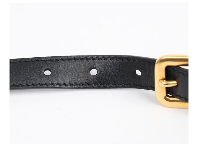 Prada Bolsa Tiracolo Flap Vitello Medium Preta Dourada - vista 14