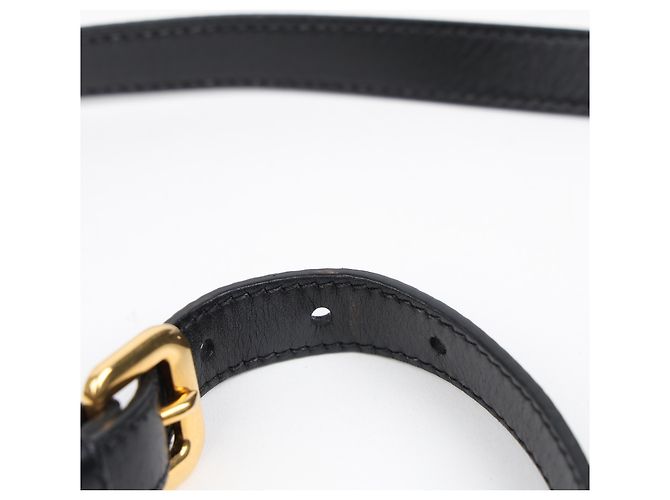 Prada Bolsa Tiracolo Flap Vitello Medium Preta Dourada - vista 18