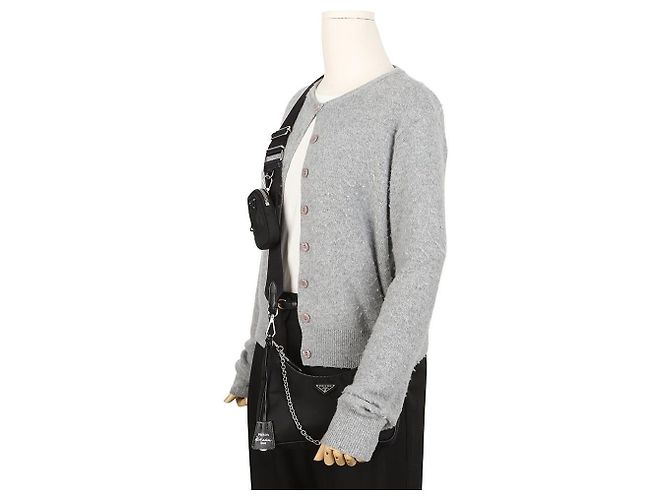 Prada Borsa a tracolla hobo Reedition Nylon Multi Nero - vista 12