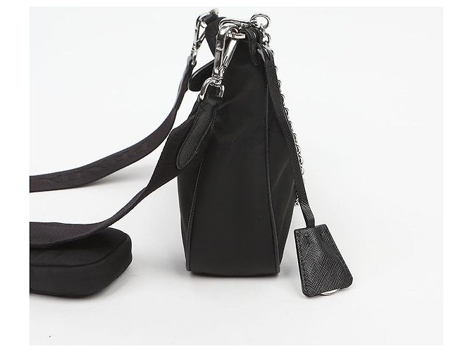 Prada Borsa a tracolla hobo Reedition Nylon Multi Nero - vista 4