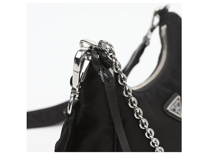 Prada Borsa a tracolla hobo Reedition Nylon Multi Nero - vista 5