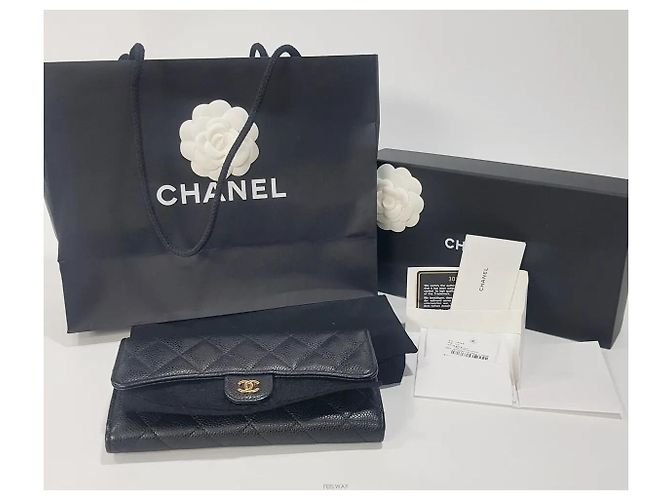 Chanel Klassisches Long Wallet Caviar Black - Ansicht 10