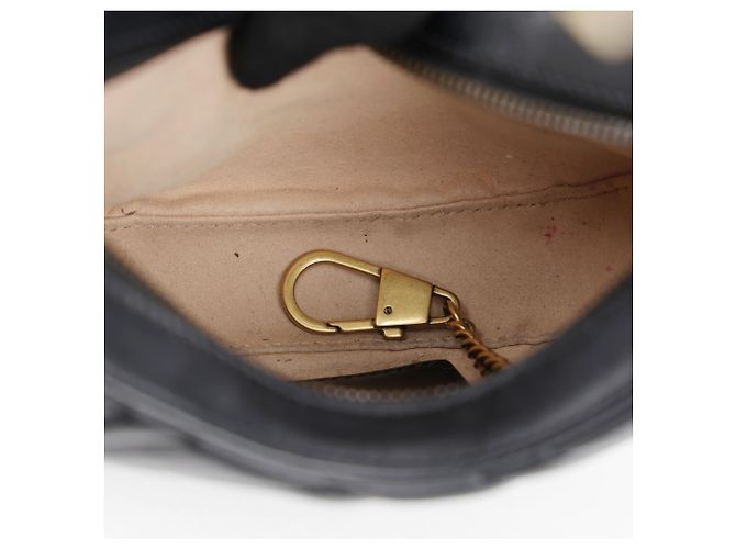Gucci Borsa a spalla mini GG Marmont a mezzaluna nera - vista 11