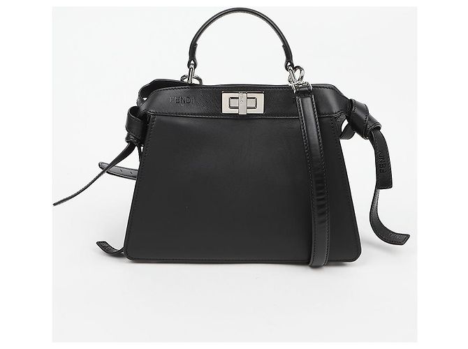 Fendi Peekaboo Small in vitello nero - vista 2