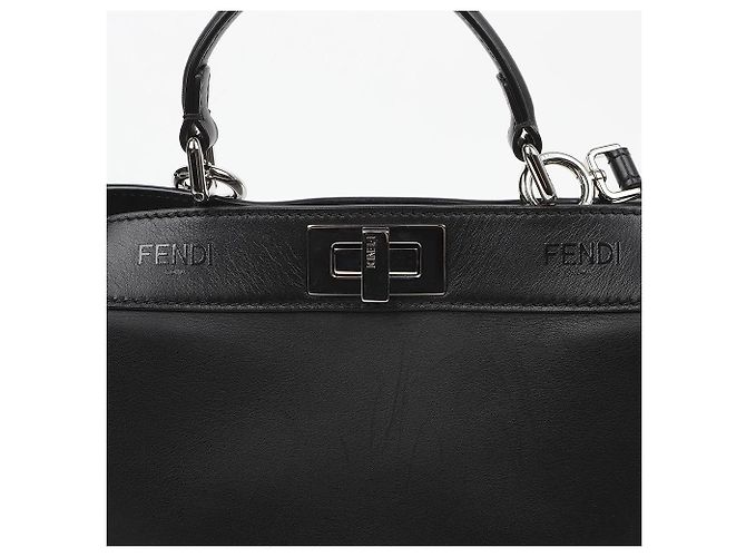 Fendi Peekaboo Small in vitello nero - vista 3