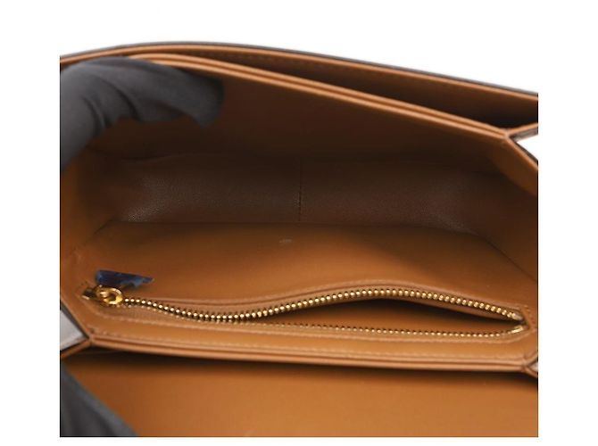 Céline Sac à épaule Triope Mini Size en cuir de veau canvas Blanc - vue 11