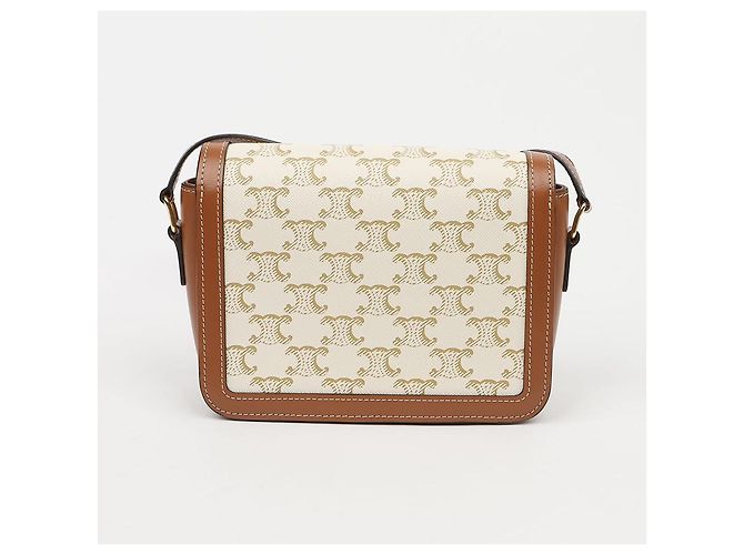 Céline Sac à épaule Triope Mini Size en cuir de veau canvas Blanc - vue 4