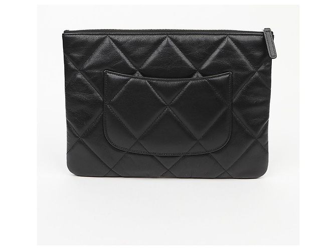 Chanel Große Clutch aus Lammleder Schwarz - Ansicht 4