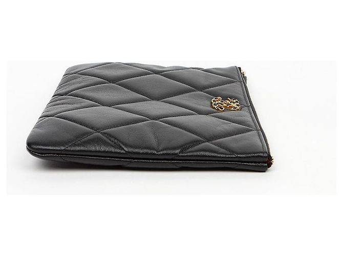 Chanel Große Clutch aus Lammleder Schwarz - Ansicht 5