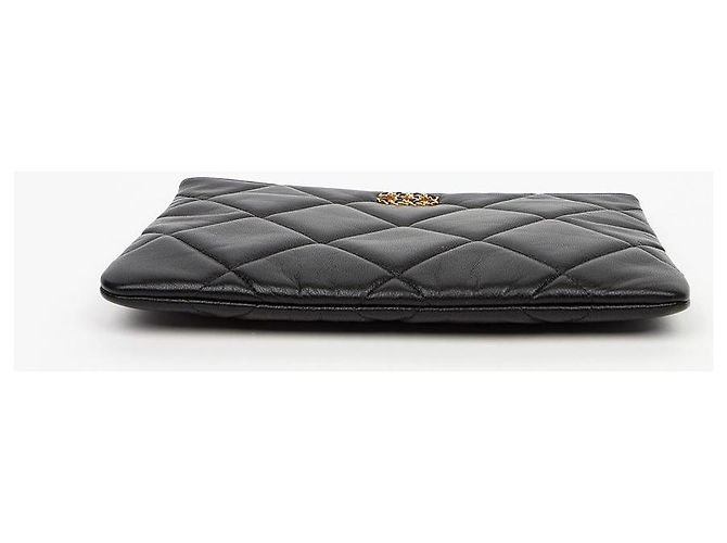 Chanel Große Clutch aus Lammleder Schwarz - Ansicht 6