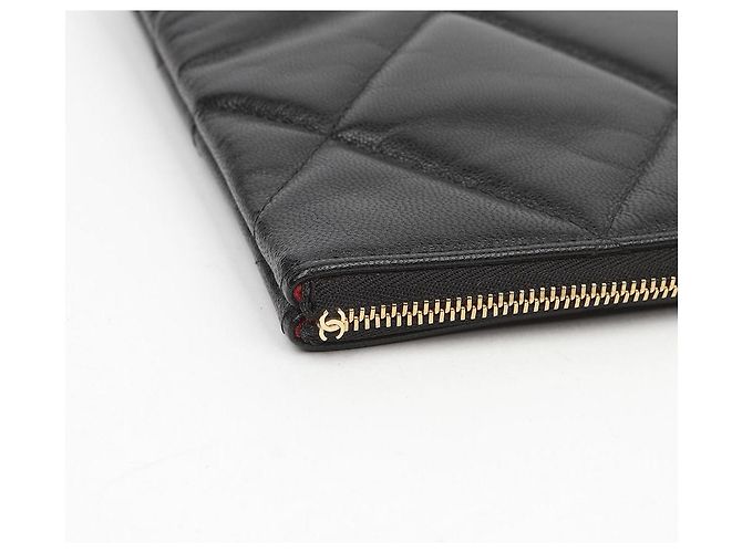 Chanel Große Clutch aus Lammleder Schwarz - Ansicht 8
