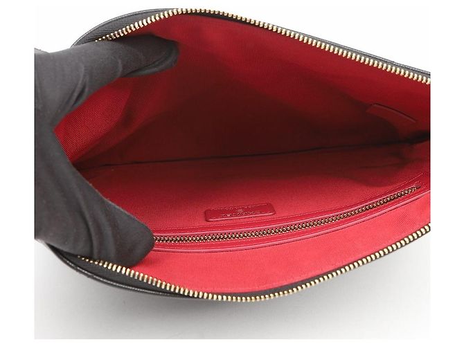Chanel Große Clutch aus Lammleder Schwarz - Ansicht 9