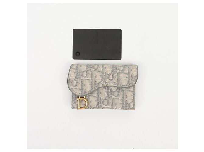 Dior Tarjetero Saddle con solapa para mujer Gris Oblique Jacquard - vista 10
