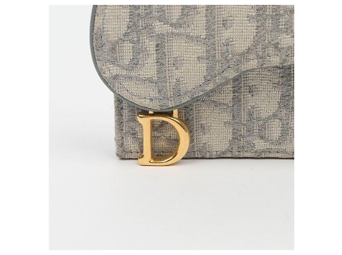 Dior Tarjetero Saddle con solapa para mujer Gris Oblique Jacquard - vista 2