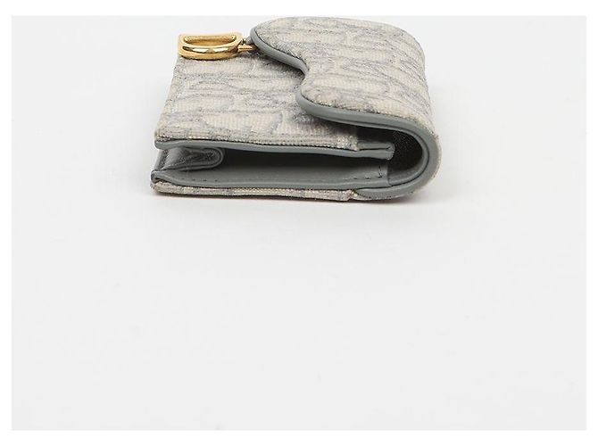 Dior Tarjetero Saddle con solapa para mujer Gris Oblique Jacquard - vista 4