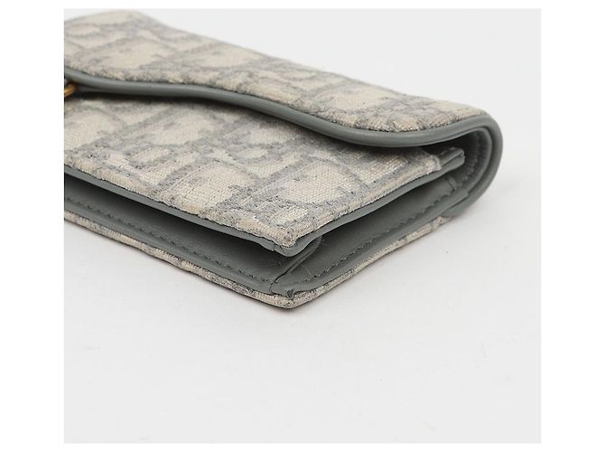 Dior Tarjetero Saddle con solapa para mujer Gris Oblique Jacquard - vista 6