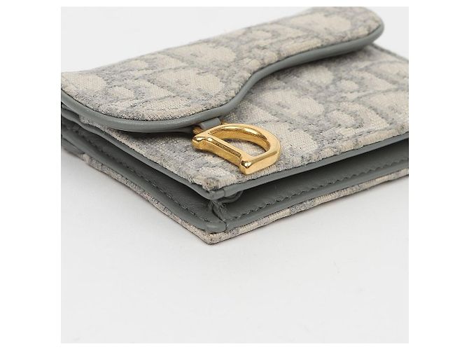 Dior Tarjetero Saddle con solapa para mujer Gris Oblique Jacquard - vista 7