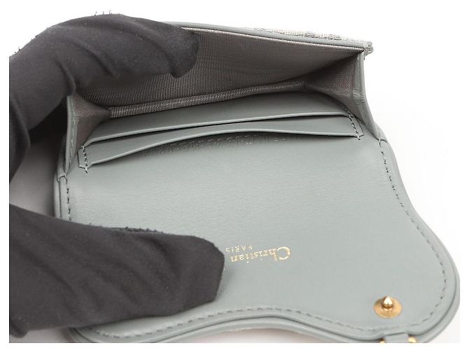 Dior Tarjetero Saddle con solapa para mujer Gris Oblique Jacquard - vista 9