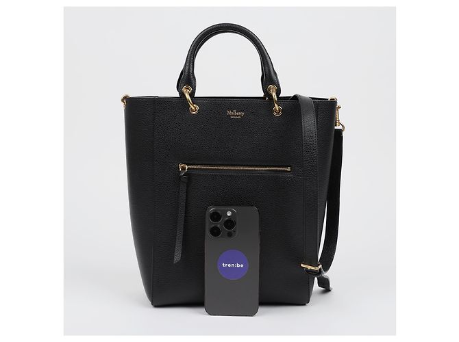 Mulberry Borsa a spalla tote piccola in pelle Maple Nero - vista 14