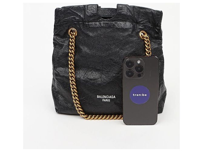 Balenciaga Small Crush Black Tote Bag - vista 10