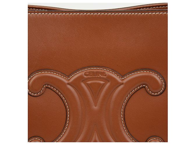 Céline Borsa bucket Trioph Small in pelle di vitello liscia Tan - vista 2