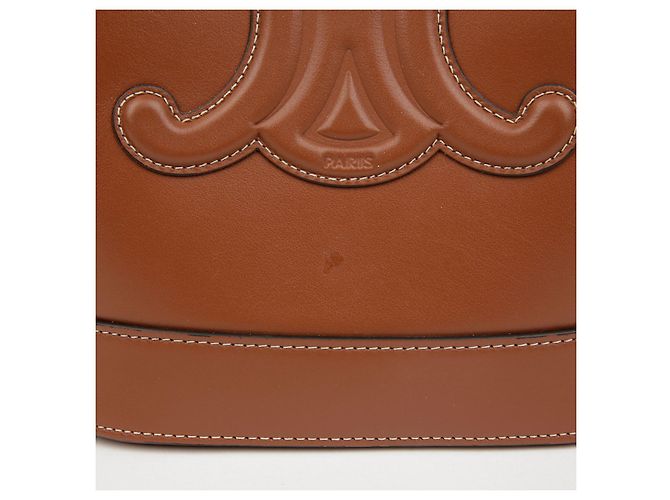 Céline Borsa bucket Trioph Small in pelle di vitello liscia Tan - vista 3