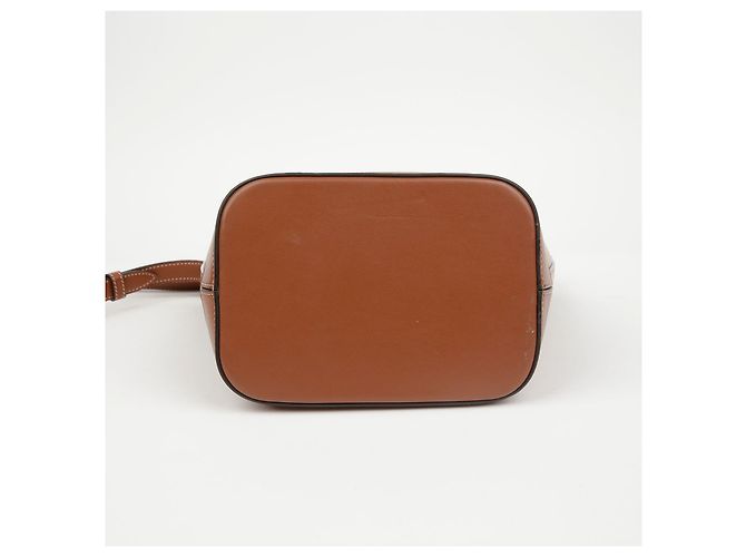 Céline Borsa bucket Trioph Small in pelle di vitello liscia Tan - vista 6