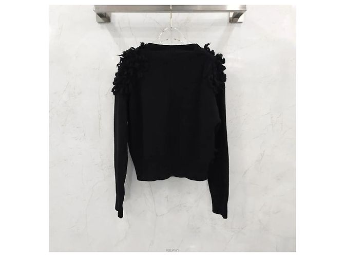 Dior Kaschmir-Strickpullover mit schwarzen Blumen - Ansicht 2