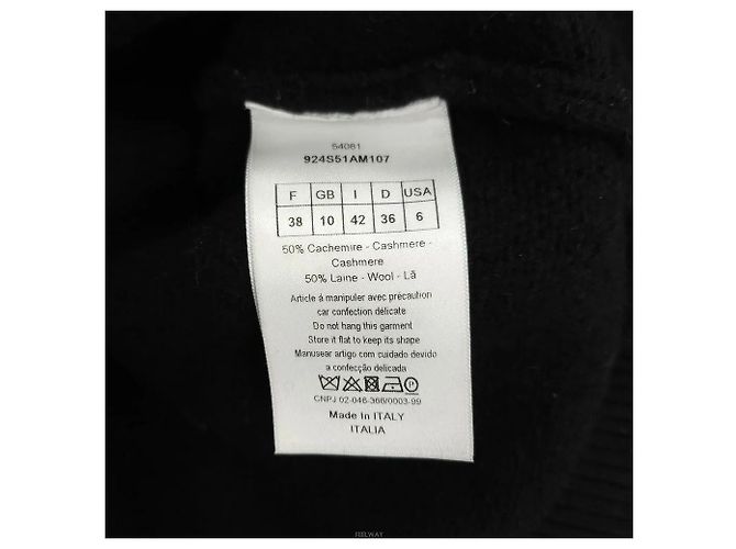 Dior Kaschmir-Strickpullover mit schwarzen Blumen - Ansicht 6