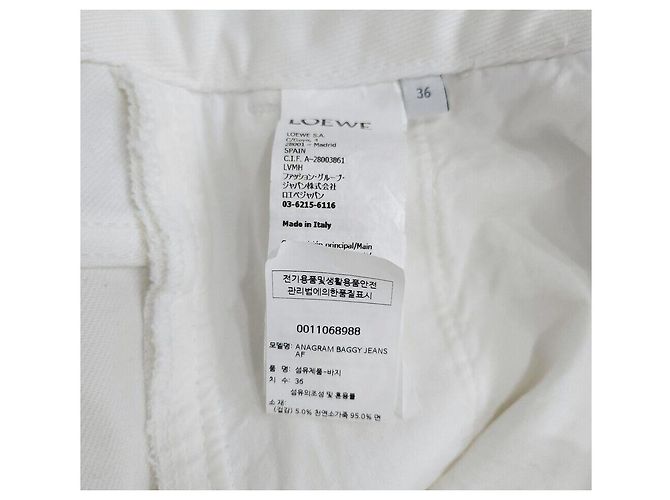 Loewe Bestickte weiße Denim-Hose - Ansicht 7