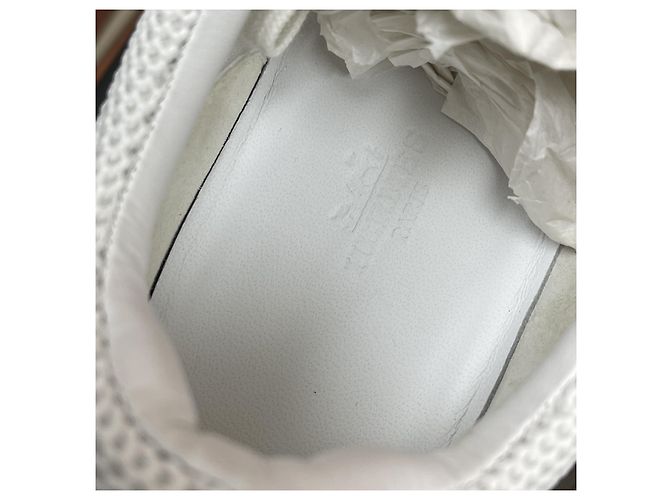 Hermès Sneakers Bouncing da donna in mesh bianco - vista 8
