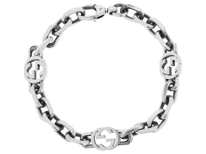 Gucci Bracelete Entrelaçado de Prata - vista 2