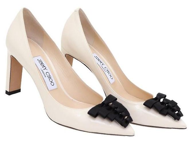 Jimmy Choo Lackschuhe mit Schleifenabsatz - Ansicht 3