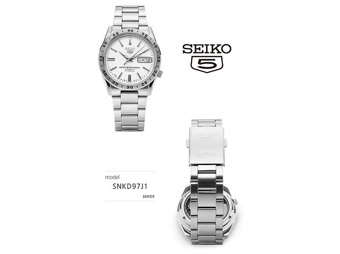 Orologio automatico da uomo Seiko in metallo argento - vista 6