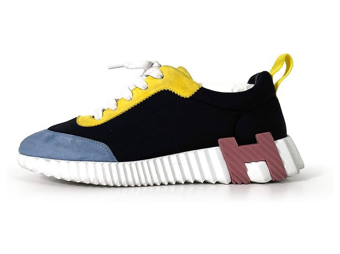 Hermès Sneakers Bouncing Suede Black Multicolor - vista 4