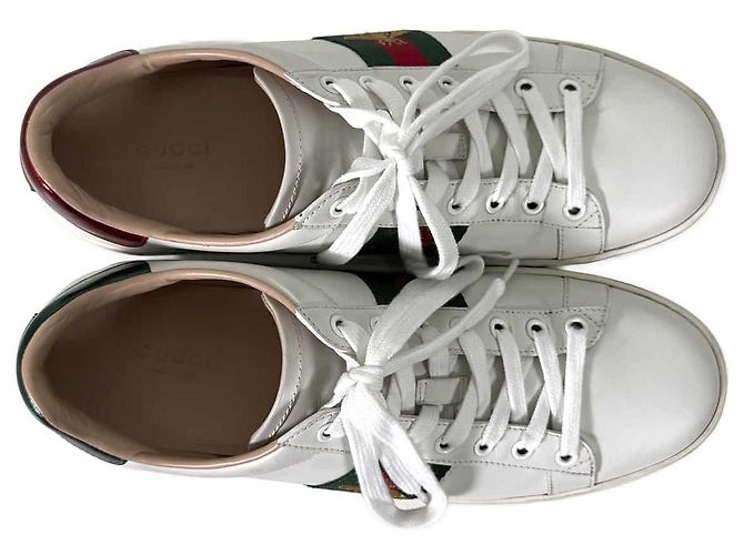 Gucci Ace Bee Platform Leder-Sneaker White - Ansicht 10
