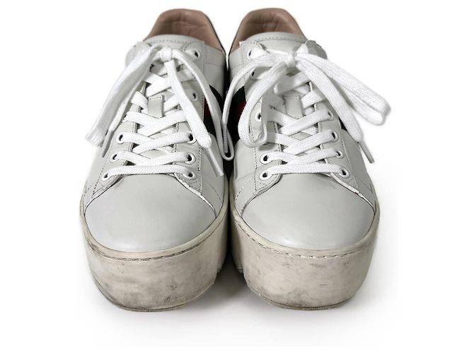 Gucci Ace Bee Platform Leder-Sneaker White - Ansicht 8