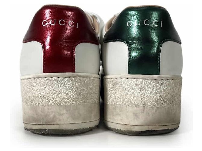 Gucci Ace Bee Platform Leder-Sneaker White - Ansicht 9