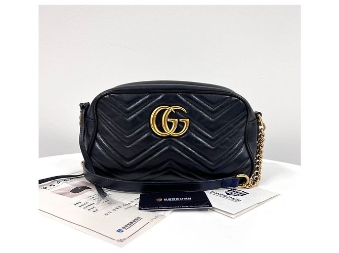 Gucci Borsa a tracolla piccola Marmont Matelassé Black - vista 4